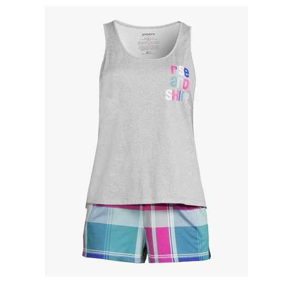 Joyspun Women's Print Tank Top and Shorts Pajama Set, color: medium heather gray - Picture 1 of 6